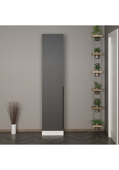 Minar Kale 210 Cm 1 Kapaklı 1b Raf Portmanto Byz Mbr Çizgili Ant