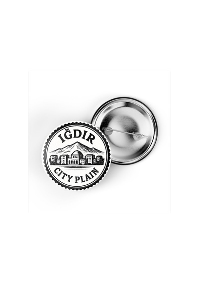 5 Adet İğneli Çanta Rozeti - Şehir Ovası - Iğdır - 44 MM Çok Renkli