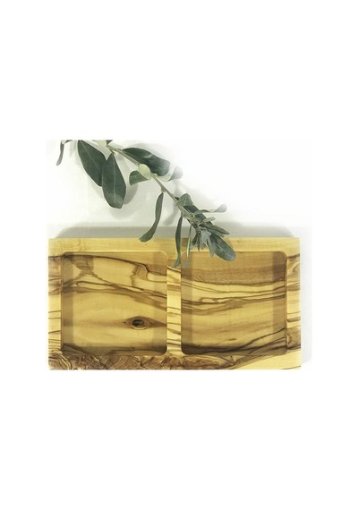 Zethome Zeytin Ağacı Ahşap Oyma Çerezlik İkili