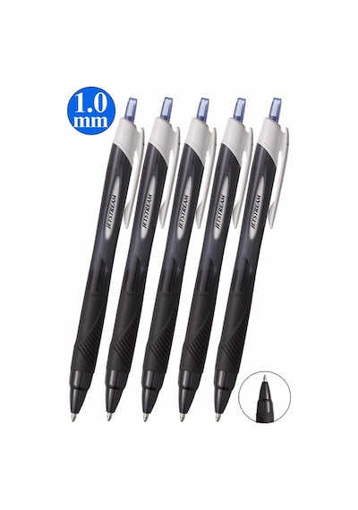 Mavi Jel Uçlu Pilot Kalem 5 Adet Uniball Jetstream Sxn-150s 1.0 Mm Basmalı Pilot Kalem Roller Uçlu Likit Mürekkepli