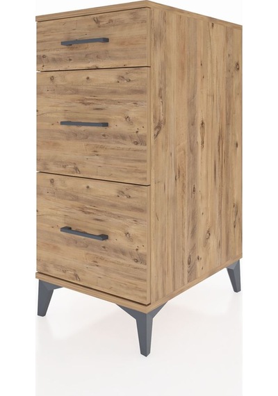 Kronos Komodin 3 Çekmeceli 44x59x96 Çam-çam Çam