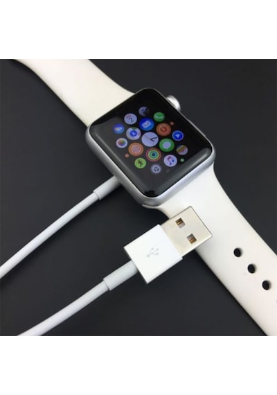 Sapple Uyumlu  Watch Apple Için Manyetik Şarj Kablosu 1 Metre 173913005-Beyaz Beyaz