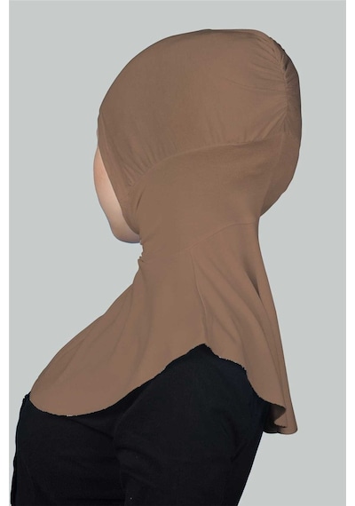 Altobeh Kadın Tesettür Pratik Boyunluklu Hijab - Sporcu Bone Toprak