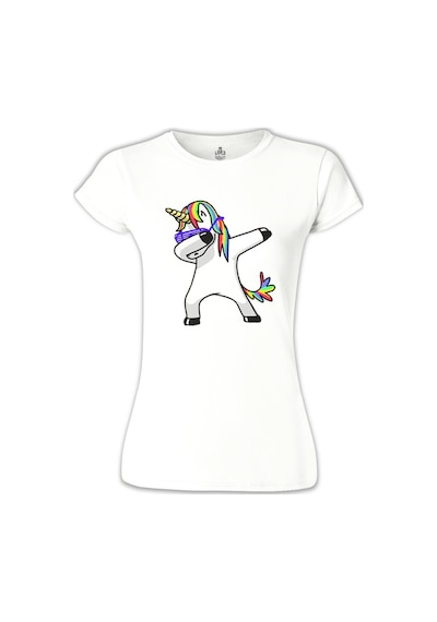 Unicorn - Rainbow Beyaz Kadın Tshirt 001