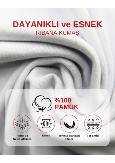 Alya Underwear Erkek Çocuk Pamuk Ribana Atlet Oval Yaka 3'lü Paket Beyaz-t05