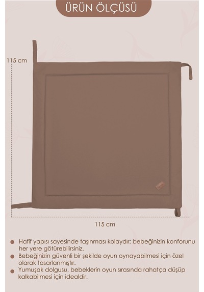 Kare Bebek - Çocuk Oyun Halısı, Yenidoğan Emekleme Pedi - Aktivite Matı - Xl Büyük Boy, Kampçı Serisi