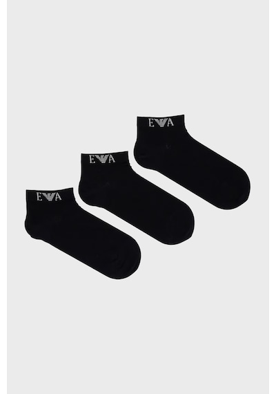 Emporio Armani Logolu 3 Pack Çorap Erkek Çorap Em000554 Af26377 Uc001 Siyah