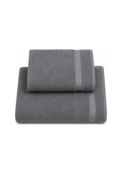 2 Parça Asker Banyo Havlu Seti 70x140 + 50x90 Cm Atlas Antrasit