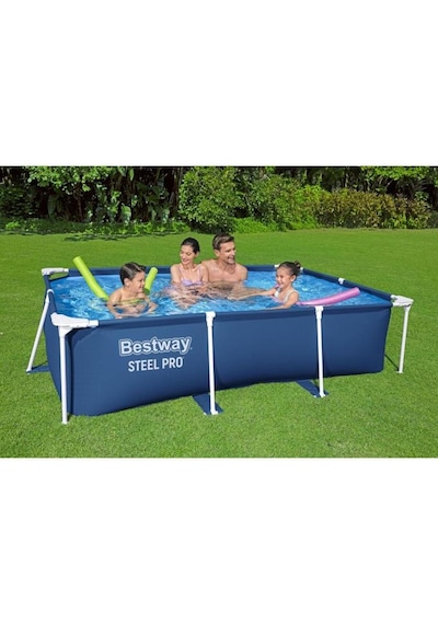 Bestway 56403 Steel Pro Dikdörtgen Yerüstü Prefabrik Havuz 2,59 M X 1,70 M X 61 Cm