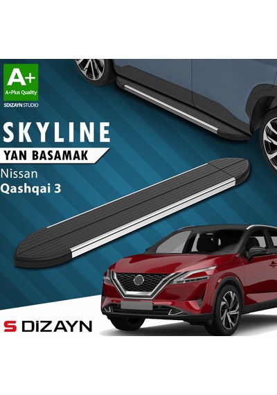 S-dizayn Nissan Qashqai 3 Skyline Krom Yan Basamak 173 Cm 2021 Üzeri A+ Kalite