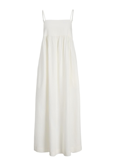 Jack & Jones Kadin Kare Yaka Kolsuz Uzun Elbise - Almira - 12287739 Blanc De Blanc