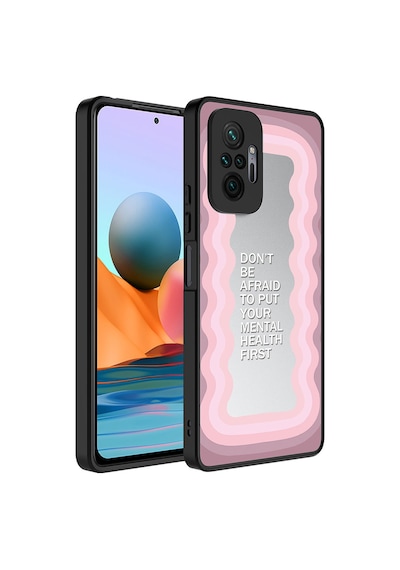 Goocamp Redmi Note 10 Pro Kılıf Aynalı Desenli Kamera Korumalı Parlak Mirror Kapak - Pati