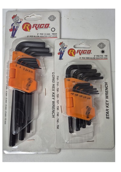 Ht- Rico L Allen Takımı Uzun Ve Torx Alyen Takımı Kısa 18 Parça