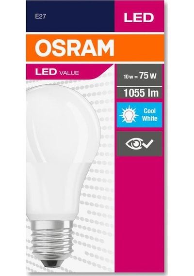Osram 10W 75W Led Ampul Beyaz 6500K E27 2 Adet