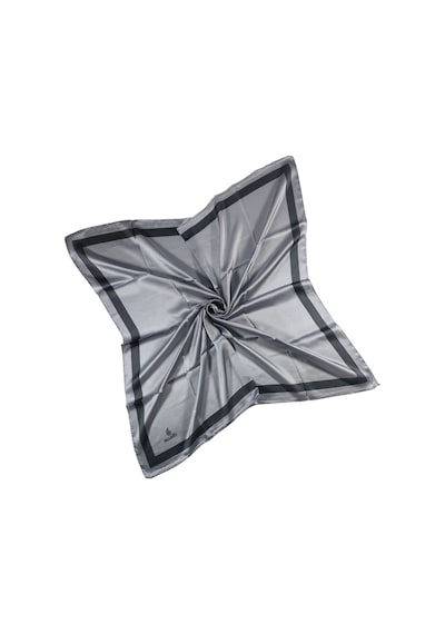Mim Eşarp Mısırlı Eşarpları Bantlı Jan Jan Eşarp 100x100 Cm Gümüş - Füme