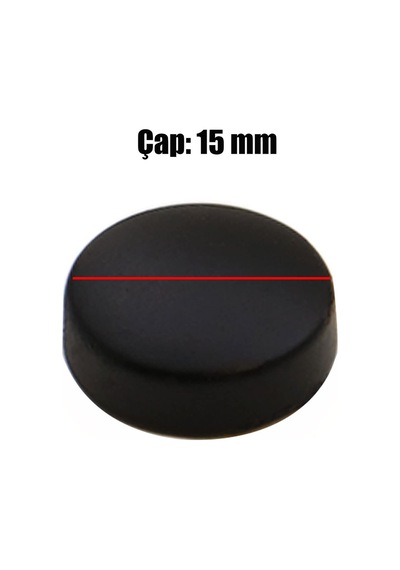 Badem10 10 Adet Dekoratif Vida Kapağı Kapatıcı 15 Mm Mat Siyah Vida Tapası Tıpası