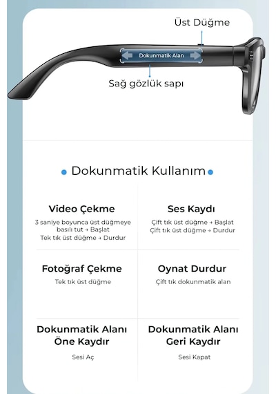Pro Max Akıllı Gözlük Kameralı Yapay Zeka,müzik Dinleme,telefon İle Konuşma Bluetooth