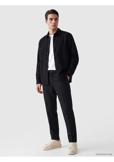 Lcw Eco Siyah Regular Fit Erkek Gömlek Ceket