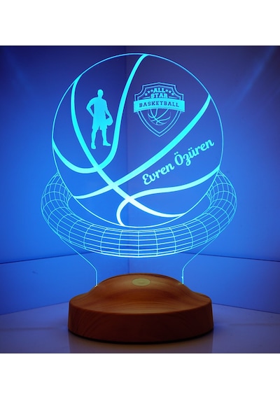 Kişiye Özel 3 Boyutlu Basketbol Led Lamba