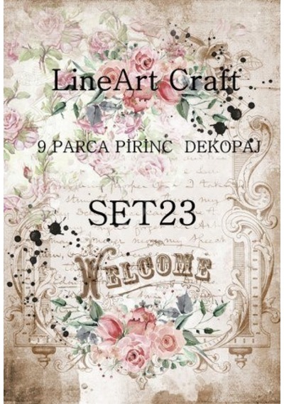 Lineart Pirinç Dekopaj Kağıdı 9 Parça Set-023