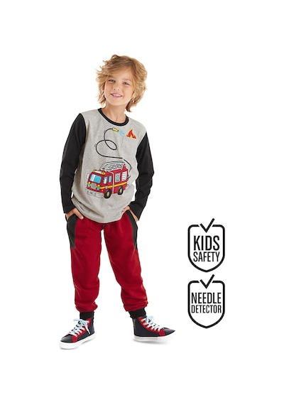 Denokids - İtfaiye Erkek Çocuk Uzun Kollu T-shirt Pantolon Takım