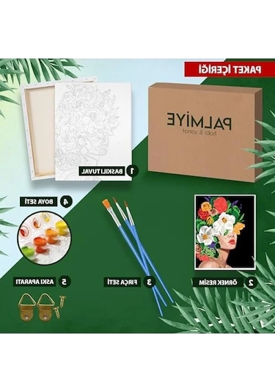 Numaralı Boyama Tuval Seti - 40x50 Cm, Beyaz At Deseni