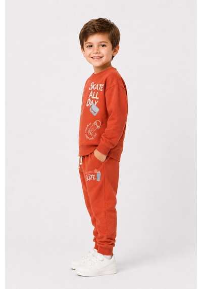 Ahengim Erkek Çocuk Kaykay Baskılı Sweatshirt Eşofman Altı 2 Li Takım 1-4 Yaş Ak115 Turuncu Ahengim Erkek Çocuk Kaykay Baskılı Sweatshirt Eşofman Altı 2 Li Takım 1-4 Yaş Ak115 Turuncu