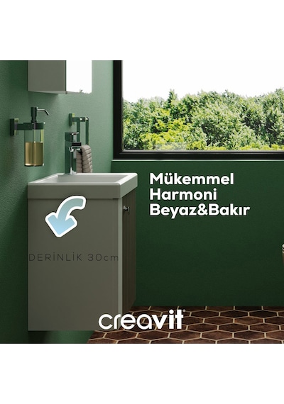 Creavit Forest Lavabo Dolabı 50 Cm Beyaz-bakır Beyaz - Bakır