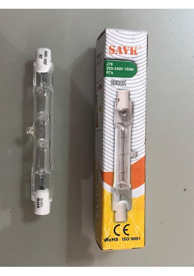 3 Adet Şavk 78mm 220v 150w 1600lümen R7s Çubuk Halojen Lamba