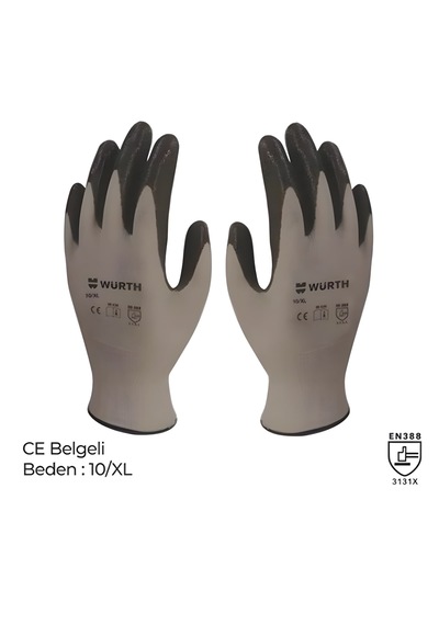 Wurth Mekanikçi Eldiveni Nitril Siyah 10/xl