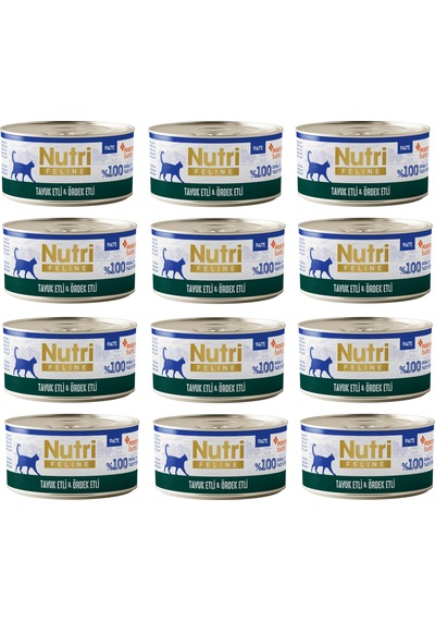 Nutri Feline Tavuk Etli Ve Ördekli Pate Tahılsız Yetişkin Kedi Konservesi 70 G X 12 Adet