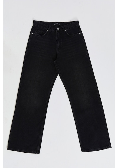 Cedy Denim Cedy Denım Yüksek Kalite Kadın Palazzo Yüksek Bel Cotton Jean Pantolon Siyah