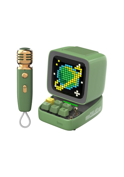 Divoom Ditoo-Mic Karaoke Mikrofonlu Piksel LED Ekranlı Uygulama Kontrollü Akıllı Bluetooth Hoparlör