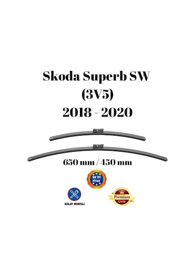 Superb Superb Sw Station Wagon 3v5 2018 2019 2020 Uyumlu Ön Cam Muz Tipi Silecek Süpürgesi Seti 650/450mm Silbak