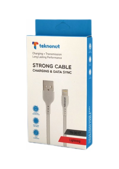 Teknonet Tn-dc17 Plastik 100 Cm Lightning Şarj Ve Data Kablosu Beyaz
