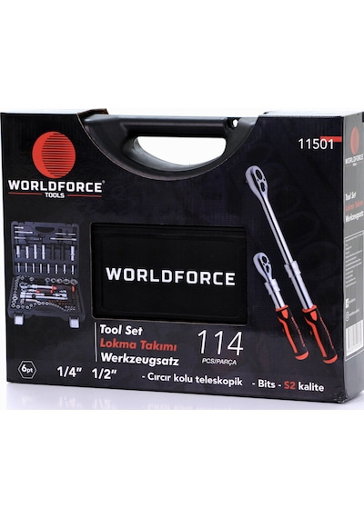 Worldforce S-ultra 114 Parça Profesyonel Lokma Takımı 1/4".1/2"