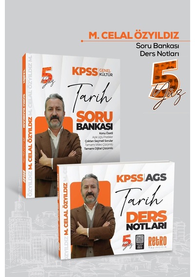 2027 Kpss Tarih 5yüz Ders Notları + Soru Bankası 2 Li Set -mehmet Celal Özyıldız Retro Yayın
