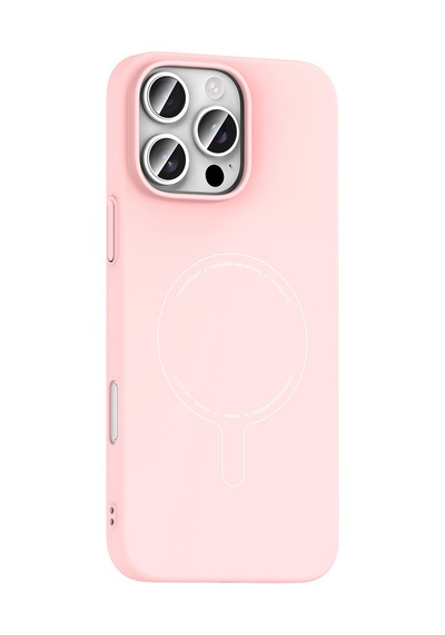 Maks Technology iPhone Uyumlu 16 Pro Kılıf M-safe Şarj Özellikli Kamera Korumalı Mkst Elio Sert Pc Kapak - Açık Pembe