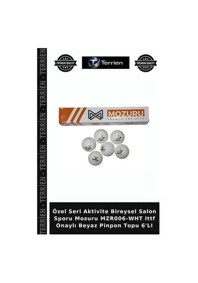 Özel Seri Aktivite Bireysel Salon Sporu Mozuru Mzr006-wht Ittf Onaylı Beyaz Pinpon Topu 6'lı