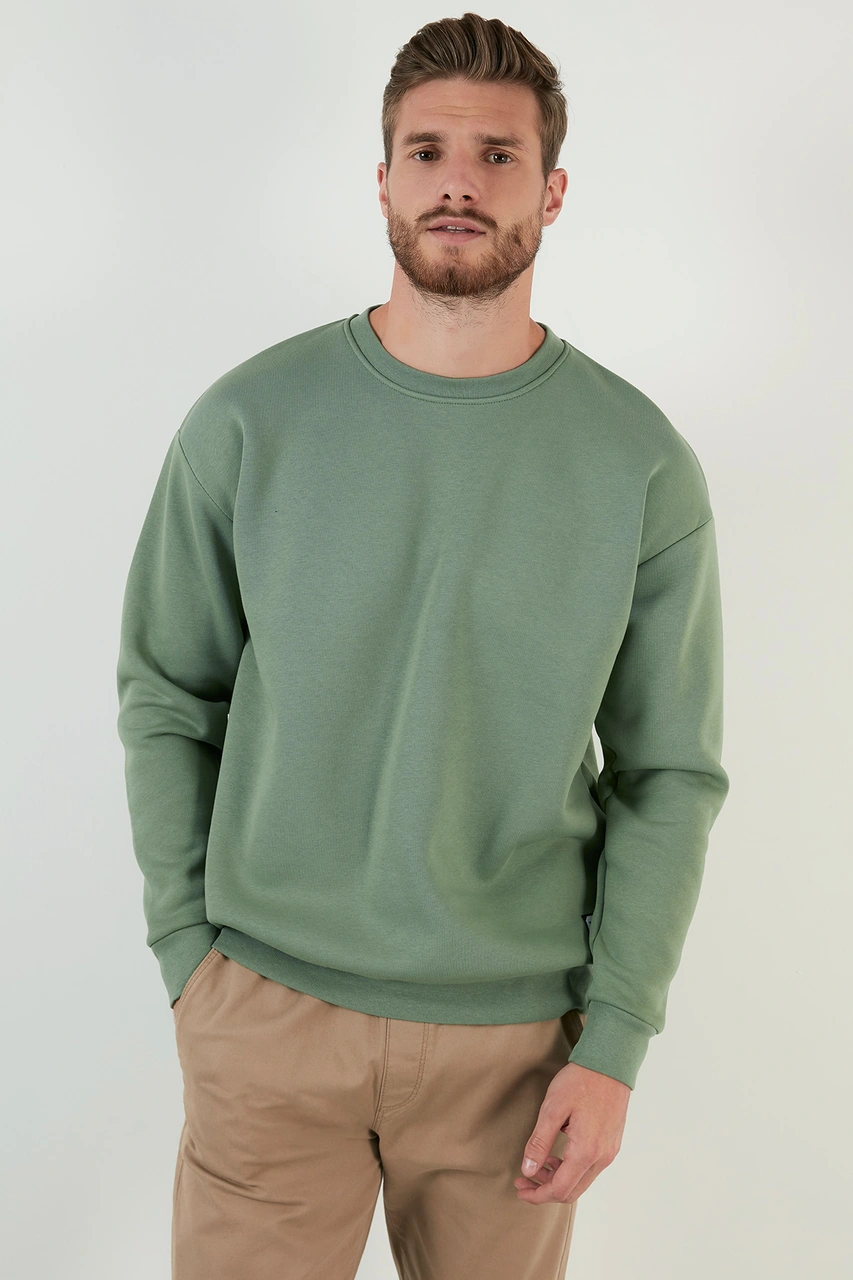 Buratti Regular Fit Bisiklet Yaka Şardonlu 2'Li Paket Erkek Sweat 5905255S2 Elma-Koyu Lacivert