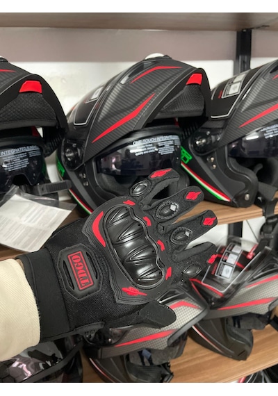 4Riders Motosiklet Eldiveni Korumalı Sertifikalı Siyah