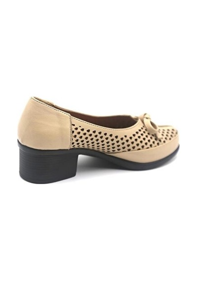 Castle Black 24556 Kadn Deri Comfort Ayakkabı Bej