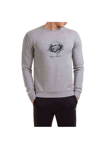Ulu Önder Atatürkü Saygiyla Ve Özlemle Baskılı Gri Erkek Sweat