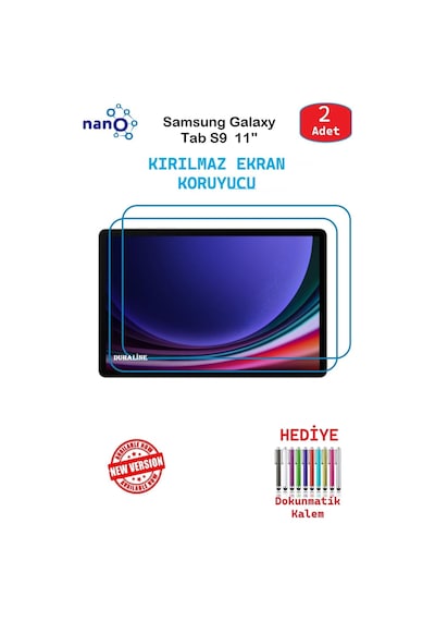 Samsung Galaxy Tab S9 Uyumlu  11" İçin Nano Ekran Koruyucu 9h Esnek 2 Adet