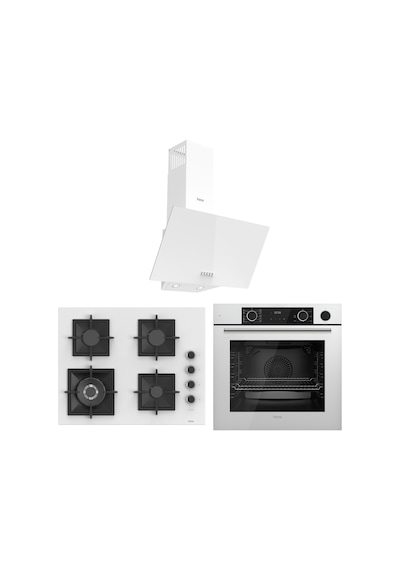 Ferre Fryart-Steamart SC Serisi Wok'lu Beyaz 3'lü  XE64CB-SC406-D087 Ankastre Set