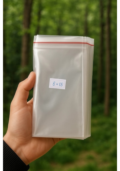 100 Adet Bantlı Jelatin 8x15 Cm Yapışkanlı Poşet Ambalaj Paketleme Kına Poşeti Çerez
