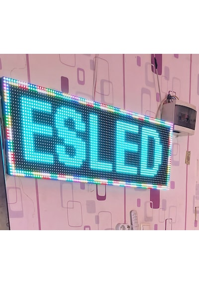 Rgb Kayan Yazı, Renkli Led Tabela 32x96 Cm Çift Yön, Eskişehirled