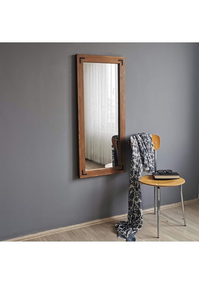 Tr Doğal Ahşap Dekoratif Duvar Salon Ofis Boy Ayna 50x110cv Diğer