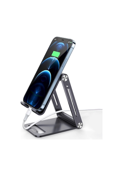 Ayrex Juo Alüminyum Katlanabilir Metal Masaüstü Telefon Tutucu Standı Uzay Grisi
