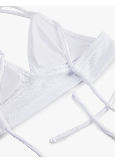 Koton Çapraz Askılı Dokulu Bralet Bikini Üstü Beyaz 6sak10011mm